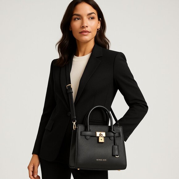 Black Michael Kors Hamilton Purse - Picture 4 of 4